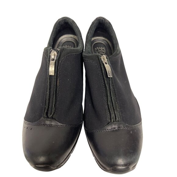Ariat Women's Black Leather Comfort Zip Closure Slip On Shoes Size 6.5 Low Shaft - Picture 5 of 9